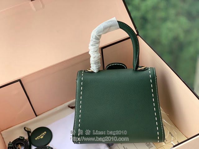 DELVAUX女包 Brillant系列手袋 Mini小號 德爾沃女手提包 女手拎包 Delvaux單肩斜挎包 DF0020手縫 翡翠綠  fcs1385